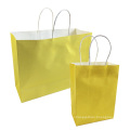 Фестиваль подарков крафт-мешок ярко-желтые сумки для покупок DIY перерабатываемый бумажный мешок с ручками